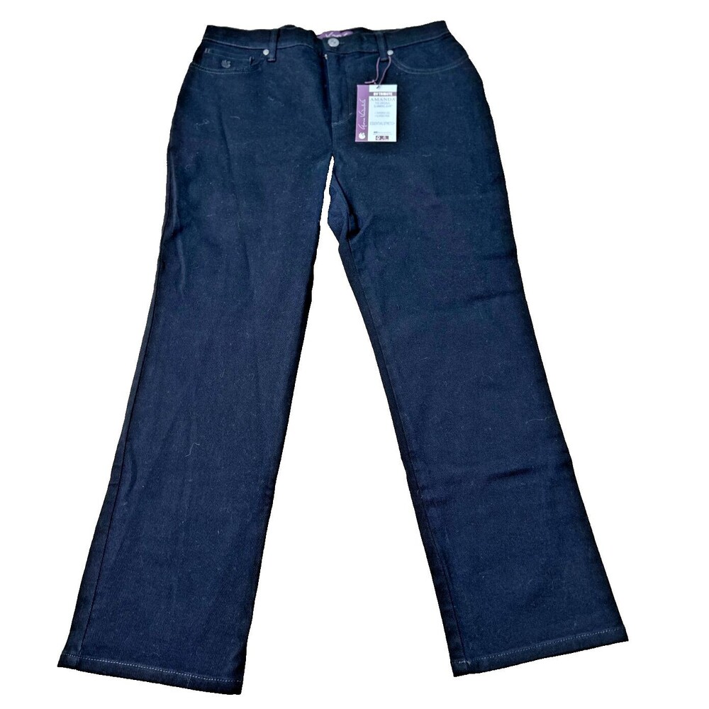 Gloria Vanderbilt Jeans Womens 12P Black Amanda Slimming Denim Pants NWT